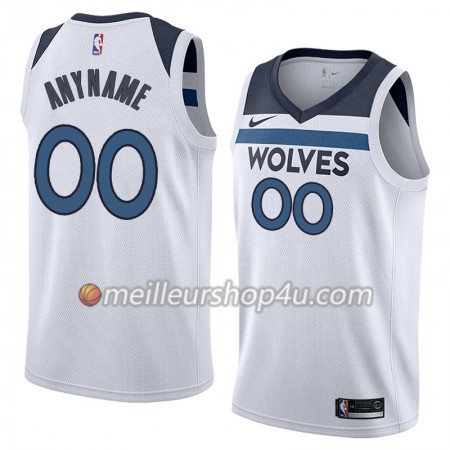 Maillot Basket Homme Minnesota Timberwolves Personnalisé Nike 2017-18 Blanc Swingman